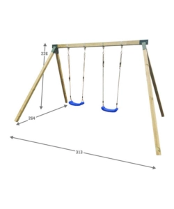 ALTALENA DOPPIA IN LEGNO DOMUS "DOUBLE DIEGO" 313X264X226 CM